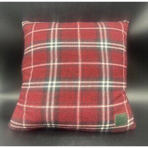 Charles Gallen Irish Linen Red Tartan Plaid Square Throw Pillow 16 X 16
